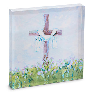 Easter Cross Acrylic Block