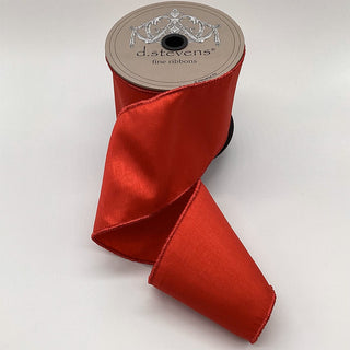 Red Dupion Ribbon, 4” x 10YD