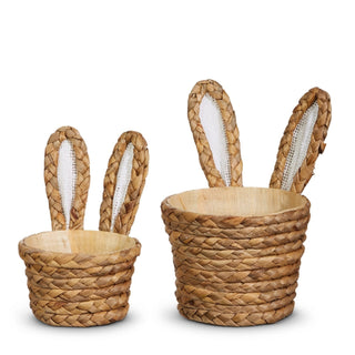8.5" Natural Basketweave Bunny Ear Baskets