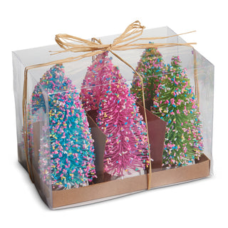 Bottle Brush Trees with Sprinkles Set