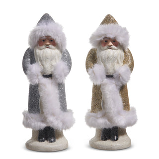 Glitter Santa with Fur Trim
