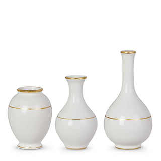 Gold Accent White Vase