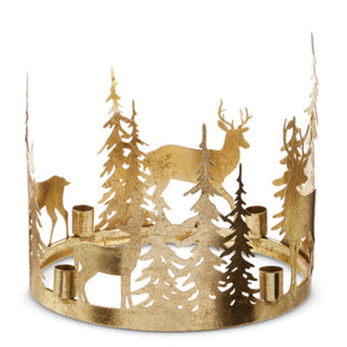 Gold Deer Tree Candle Ring