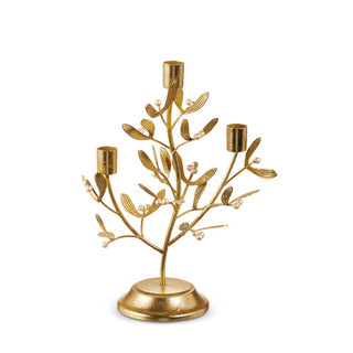 Gold Mistletoe Candelabra