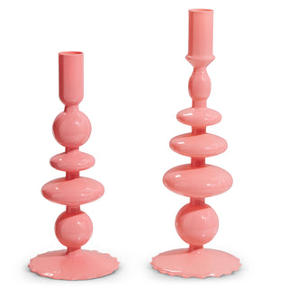 Pink Candle Sticks Set