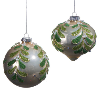 Ivory Pearl Mistletoe Ornament