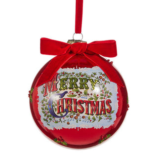 Antique Merry Christmas Ball Ornament