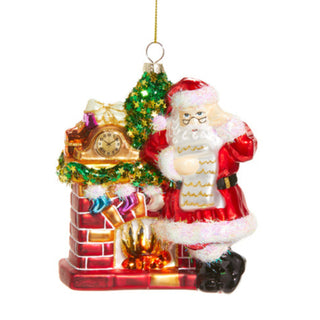 Santa with Fireplace Ornament