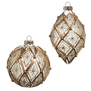 White & Gold Deco Ornament