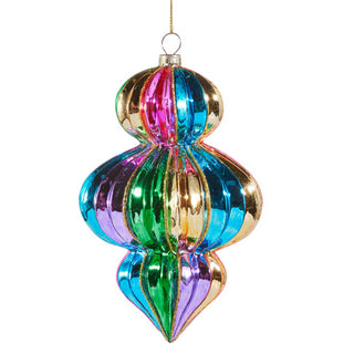 Multicolor Stripe Finial Ornament