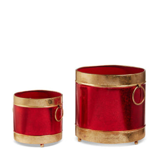 Red & Gold Drum Container