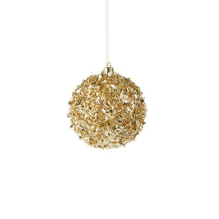 Gold Glitter Ball Ornament, 4"