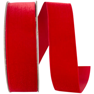 Scarlet Woven Edge Velvet Ribbon, 1.5" X 10YD