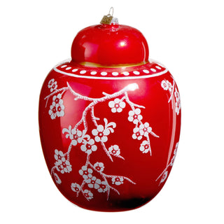 Red Floral Chinese Jar Ornament