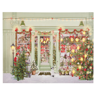 Holiday at the Flower Shop Lighted Wall Art