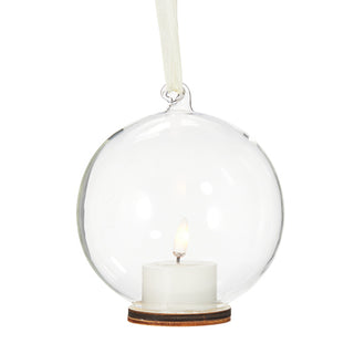 Clear Ornament with Ivory Tealight