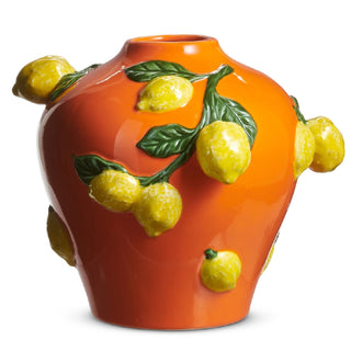 Orange Vase with Lemons