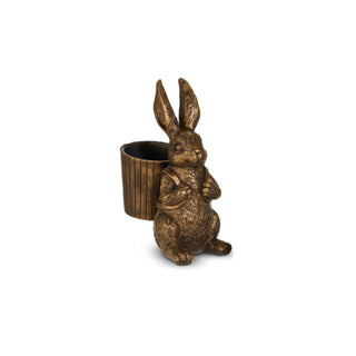 Antique Gold Bunny With Basket