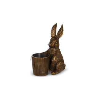 Antique Gold Bunny With Basket
