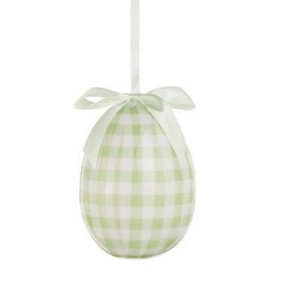 Green Plaid Easter Egg Ornament, Large