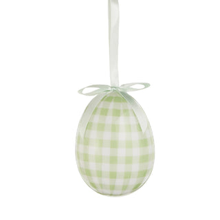Green Plaid Easter Egg Ornament, Small