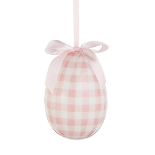Pink Plaid Easter Egg Ornament, Large