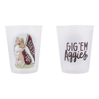 Texas A&M  Mascot Frosted Cups Set/8