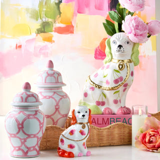 Pink and White Pattern Ginger Jar, Large