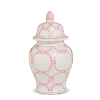 Pink and White Pattern Ginger Jar, Large