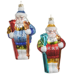 Skiing Santa Ornament