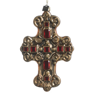 Red Jeweled Cross Ornament