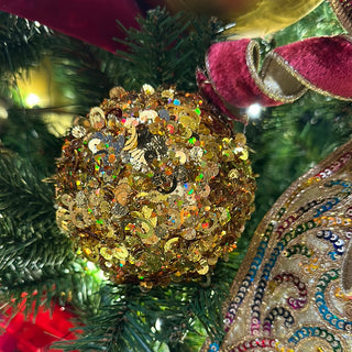 Gold Sequin Glitter Ornament