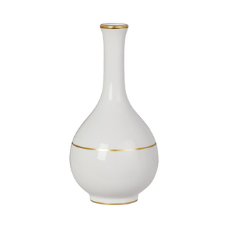 Gold Accent White Vase