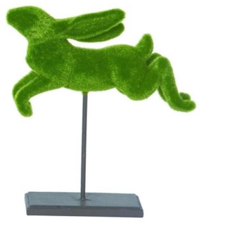 Resin Flocked Jumping Bunny