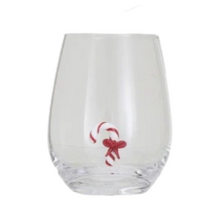 Stemless Holiday Wine Glass