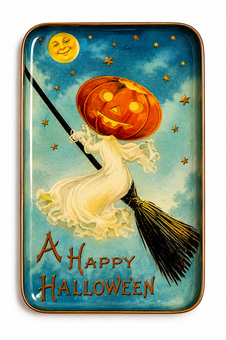 Vintage Halloween Metal Trinket/Desk Tray