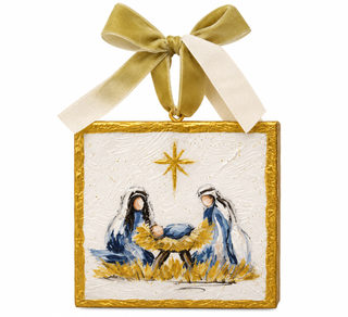 Nativity Canvas Ornament