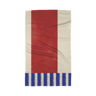 Striped Heart Red Tea Towel