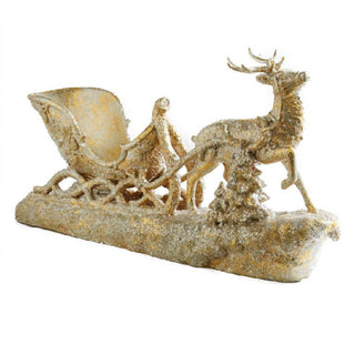 Luxe Gold Reindeer Sleigh