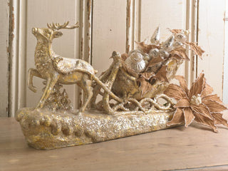 Luxe Gold Reindeer Sleigh