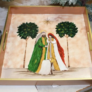 Holy Family Hand painted Tray