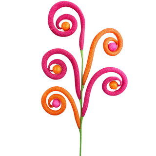 Pink and Orange Curl Ball Spray