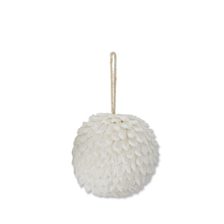 White Petal Leaf Ornament, 6"