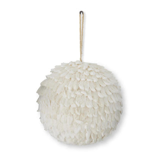 White Petal Leaf Ornament, 8"
