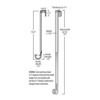 Adjustable Wreath Hanger, Antique Brass