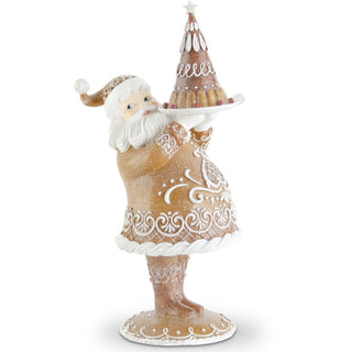 Glittered Gingerbread Santa Holding Cake
