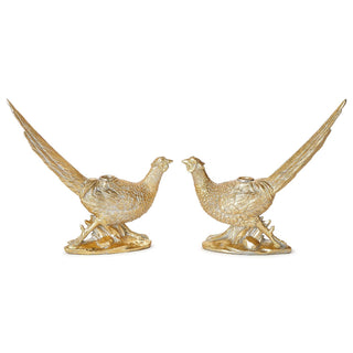 Golden Pheasant Taper Candleholder Set