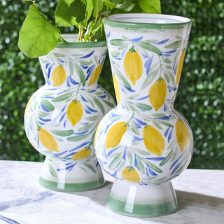 Hand-Painted Lemon Vases