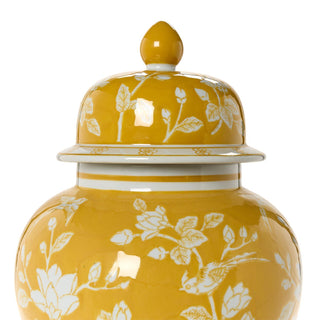 Yellow and White Temple Jar