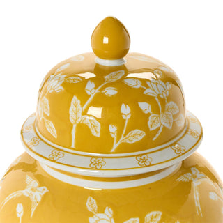 Yellow and White Temple Jar